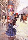 Jeune femme traversant le boulevard by Jean Beraud